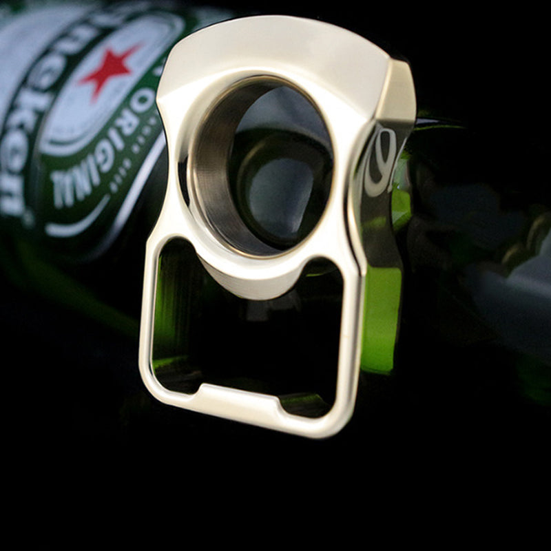 Round arc brass outdoor portable edc bottle opener
