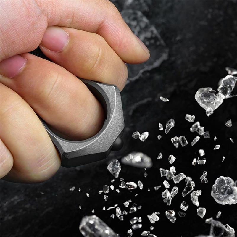 Handmade Titanium Portable Single Hole Creative EDC Outdoor Keychain Backpack Tool