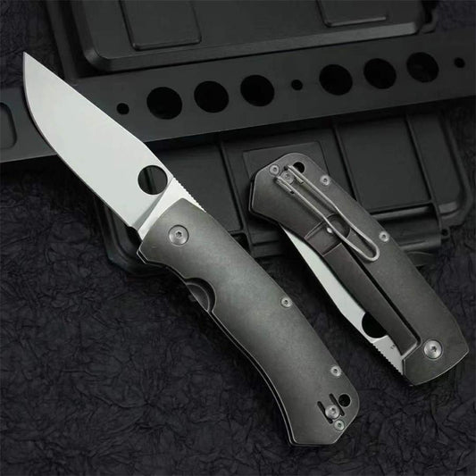 Titanium Alloy Handle Folding D2 Outdoor Pocket Tool