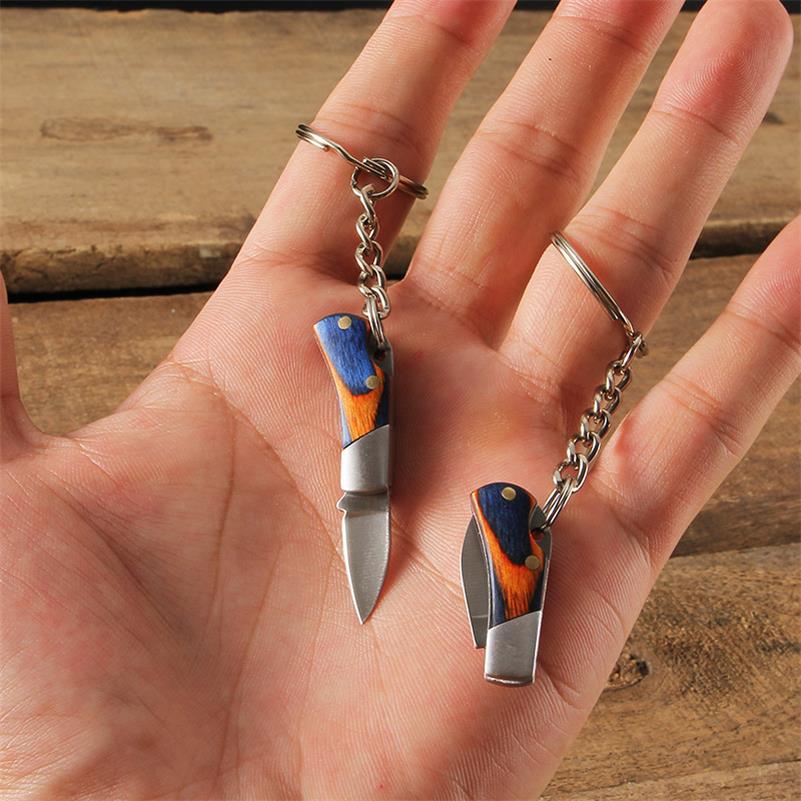 Mini Folding Keyaccessoryr Wooden Handle Pocket Backpack Tool