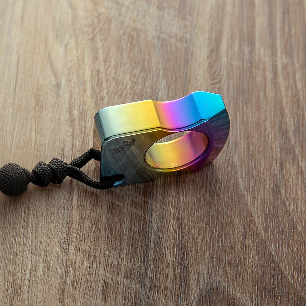 Colorized Titanium Alloy Single Finger Brass Knuckles