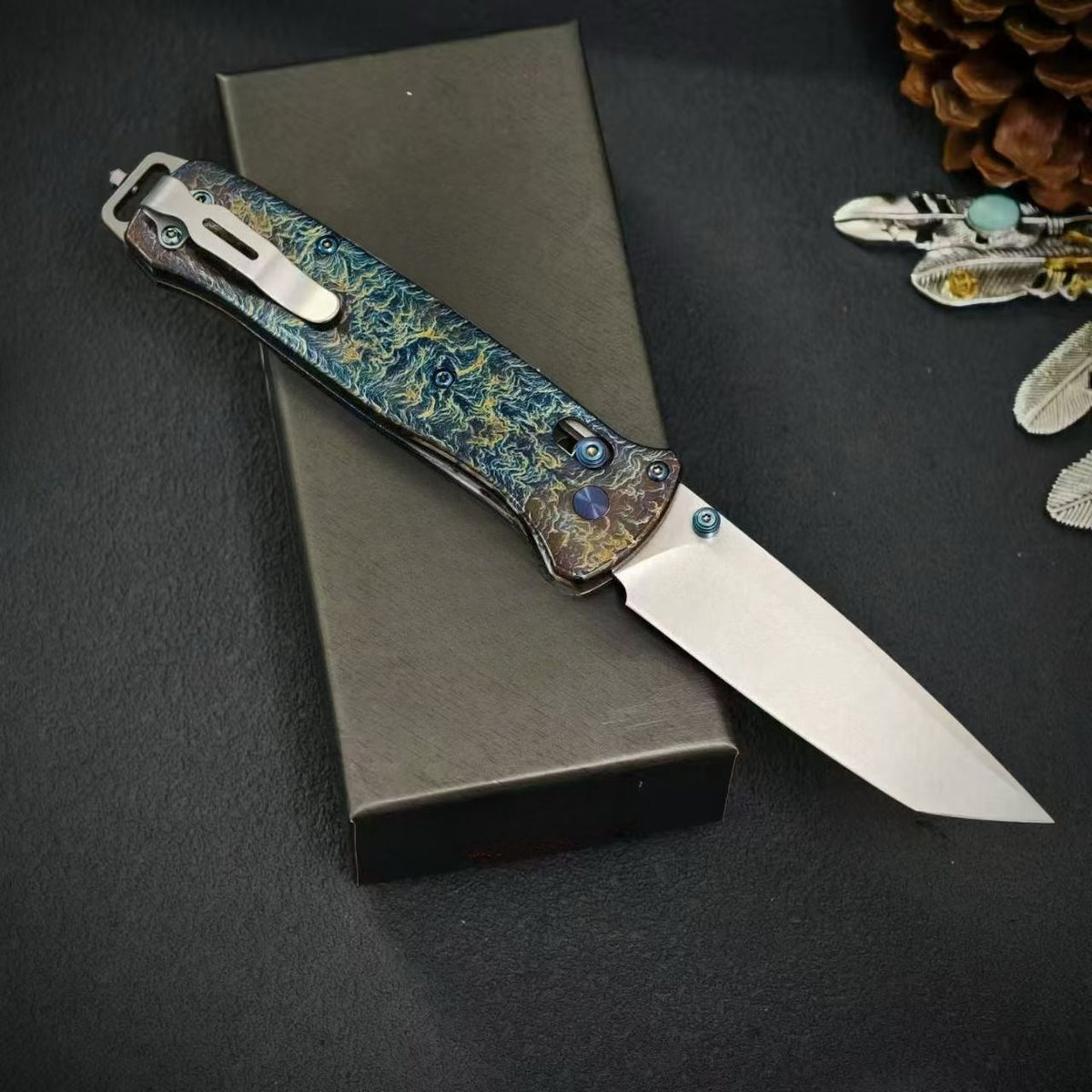 BM537BK Titanium Alloy Lightning Pattern Outdoor Folding Tool