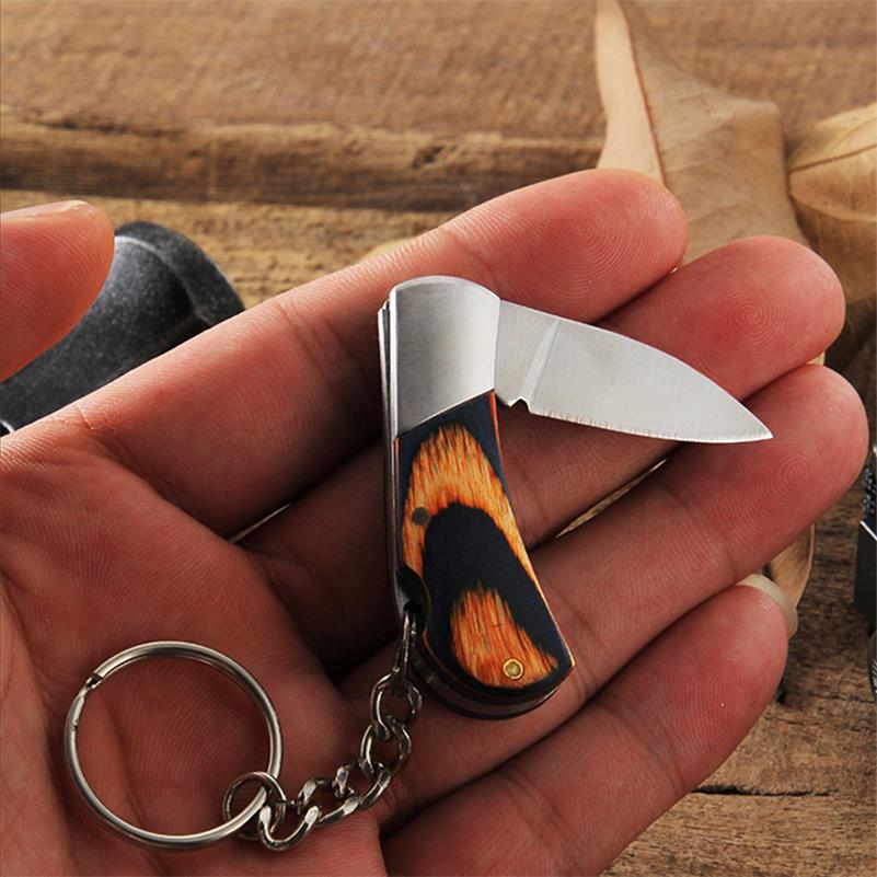 Mini Folding Keyaccessoryr Wooden Handle Pocket Backpack Tool